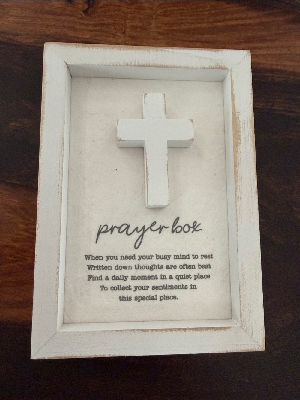 White Rustic Prayer Box Decor with Prayer Cards